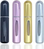 YUESUO Portable Mini Refillable Perfume, 5ml Option Atomizer Perfume Bottle, Refillable Perfume Atomizer Empty Perfume Spray (Black, Pink, Gold, Sliver)