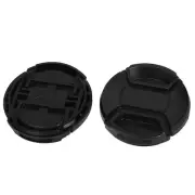 46mm Dia Plastic Front Snap Digital Camera Lens Caps Cover Protector Black 2Pcs