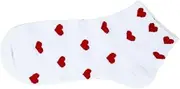 [pants & sox] Low Cut 3 Pairs Women Heart Cotton Socks White Red Heart