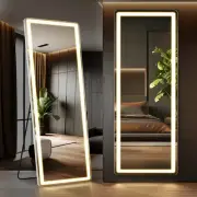 Full-length Mirror, Aluminum Frame - LED Lighted Full-length Mirror