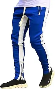 [JEShifangjiusu] Sweatpants Jogging Pants for Men Sweatpants Elasticated Waist Sports Running Pants Slim Fit Lightweight Drawstring, Blue B2, XXL