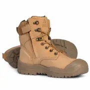 Mongrel Boot Wheat High Leg 8" Side Zipper Safety Boot with Scuff Cap 561050