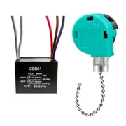 Ceiling Fan Pull Chain Switch 3 Speed 4 Wire, Ceiling Fan Capacitor CBB61 4.5Uf + 6Uf + 5Uf 5 WIRE Black Silver