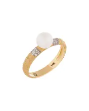 Masako Pearls 14K 0.09 ct. tw. Diamond 6-6.5mm Pearl Ring