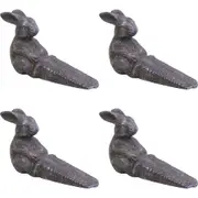 4x LVD Iron Doorstop Rabbit Home/Room Floor Decor Door Stopper 15.5x9cm Dark