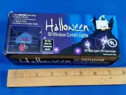 Halloween Purple 50 Light Set Strand String Window Curtain VTG NOS Indoor Box