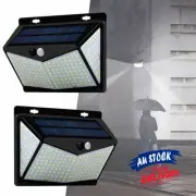 Security Sensor PIR Light Solar Garden 208LED Wall Lamp Powered Motion Outdoor
