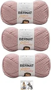[Bernat] Softee Chunky Yarn Bundle Super Bulky Number 6, 3 Skeins( Gray Rose)