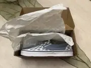 Vans Slip-On Color Theory Checkerboard Dusty Blue Sneakers New 9M 10.5W