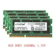 32GB 16GB 8GB 4GB DDR3L 1600MHz SODIMM 1.35V Laptop Memory RAM For Crucial LOT