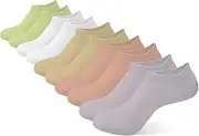 [Ethlomoer] Invisible Ankle Socks Women - 5 Pairs Multipack Low Cut Casual Socks, No Show Trainer Socks for Ladies, colorful, One size