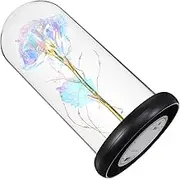 HOLIDYOYO 1pc Artificial Eternal Flower with Light Elegant Base Rose Adornment for Home Office Decoration Valentine's Day Present Includes Decorative Leaves