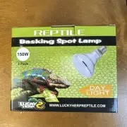 LUCKY HERP Heat Lamp Bulbs - 150W Reptile Heat Lamp 2 Pack Basking Daylight New
