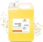 100% Pure and Natural Organic Sesame Oil, Ayurvedic Excellence, Certified Organic, Skin and Hair Care, Ayurveda Massage Oil - 5000 ml