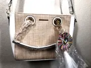 Aldo White Summer Crossbody Bag White Purse Satchel Tassel NEW