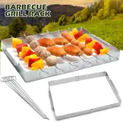 BBQ Skewer Rack Barbecue Kabob Skewer Rack Stainless Steel BBQ Metal tejwu ℑ