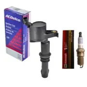 Motorcraft SP479 Spark Plug (1) + (1) OEM BS-C1541 Coil For 2004 Ford F-150 (for: Ford)