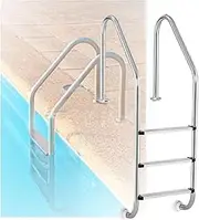 3 Step Swimming Pool Ladder,with Stainless Steel Armrests,Weight Capacity 550 Lbs,Easy to Climb for Open Air Bath Water Park(3-steps1.2mm)