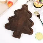 Christmas Wood Cutting Board Festive Wooden Platter Dinner Plate Set Tree Shaped