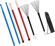 SWOOMEY 1 Set Percussion Instrument Drumstick and Wire Brush Kit with Storage Bag Durable Drumsticks Lightweight Design for Easy Playing Music Instrument Parts