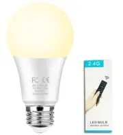 9W A60 Smart Light Bulbs with a 2.4GHz Remote 1 Bulb + 1 Remote 3000-6500k