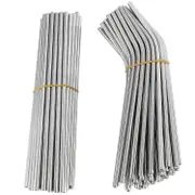 100pcs Metal Straws Can Be Reused 304 Stainless Steel Drinking Water Pipes 215 Mm x 6 Mm Curved Straws And 50 Straight Straws silver