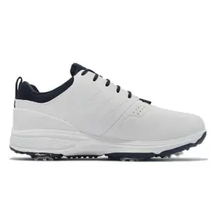 【SKECHERS】高爾夫球鞋 Go Golf Torque-Pro 男鞋 防水 高回彈 瑜珈鞋墊 避震 緩衝 白 藍(214002-WNV)