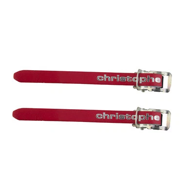 RED ZEFAL CHRISTOPHE BICYCLE TOE CLIP STRAPS LEATHER VINTAGE RED NEW 370 mm