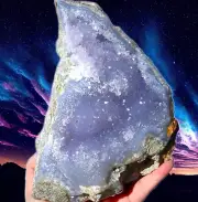 3.9lb Large Deep Blue Lace Agate Geode w/ hints Amethyst Nsanje Malawi AAA Grade