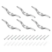 6Pcs 65x10mm Blind Cord Cleats, Zinc Alloy Safety Rope Cord Cleat Holder, Silver