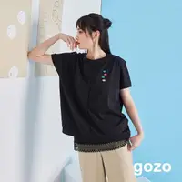 在飛比找momo購物網優惠-【gozo】gozo小房子出芽連袖T恤(兩色)