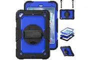 WASSUP iPad Mini 5th/4th Gen 7.9 inch 2019/2015 Case with Screen Protector Hand Strap Stand & Shoulder Strap-Blue&Black