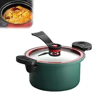 Seattleget Micro Pressure Crock Pot, Non-Stick Multi-Functional Household Fast Stew Soup Pot for Tender Soup and Meat, Compact and Efficient, 3.5L Micro Pressure Crock Pot (Green,One Size)
