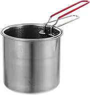 Zerodeko Stainless Steel Deep Fry Pot with Oil Drip Rack Mini Multi Functional Frying Pot for Healthier Chicken Wings and French Fries Easy to Clean Kitchen Tool