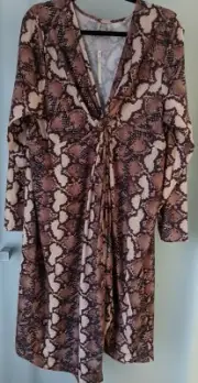 ASOS LADIES SNAKE PRINT DRESS SIZE 16 MADE IN EUROPE NEW WITH TAG STUNNING
