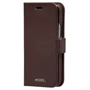 Dbramante New York Leather Wallet Flip Case for iPhone 12/12 Pro Dark Chocolate