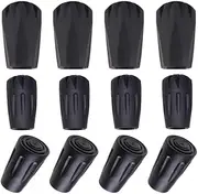 3 Different Sizes of Rubber Poles Walking Poles Rubber Tips Trekking Pole Tips,Replacement Feet Rubber Ends Caps Walking Stick Tips Hiking Pole Tips Replacement Cover Anti-Slip Wear-Resistant.(12pcs)