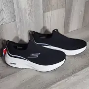 Skechers Womens 10W Go Run Elevate 2.0 Black White Slip On Walking Sneakers NEW