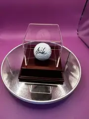 Clubhouse- Golf Ball Display Case With Signed Stewart Cink Golf Ball COA