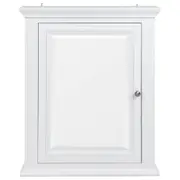 Fenton 1 Door Mirror Cabinet, White Solid Wood Frame & MDF