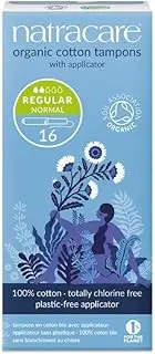 NATRACARE Organic Regular Tampons with Applicator ,16 Count (Pack of 3)