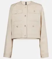 [Moncler] Moncler Chatel cotton and linen jacket UK 8 white