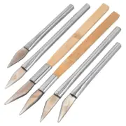 6pcs Natural Stone Agate Burnisher Tool Clay Silver Gold Metal Foil Jewellers
