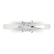 14K White Gold Solitaire Promise Ring, 0.5 ct Princess Cut Simulated Diamond
