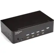 StarTech.com KVM Switchbox - TAA Compliant - 4 Computer(s) - 1 Local User(s) - 3840 x 2160 - 10 x USB - 10 x HDMI