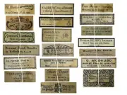 V121 Old Vintage Antique Violin Fiddle Maker Set of 20 Labels NICE!