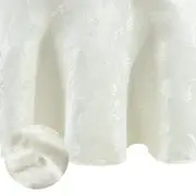 Elegant Woven Leaves Jacquard Damask Resistant Tablecloth, 60" x 84", Oval, I...