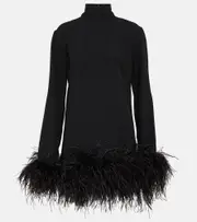 [Taller Marmo] Taller Marmo Piccolo Ubud feather-trimmed minidress AU 4 black