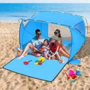Beach Tent Sun Shelter4-6 Person Beach Shade Tent Easy Setup UPF 50+ UV Prote...