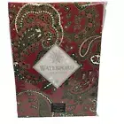 Waterford Christmas Paisley 60"x104" Oblong Tablecloth Red Green White Cotton